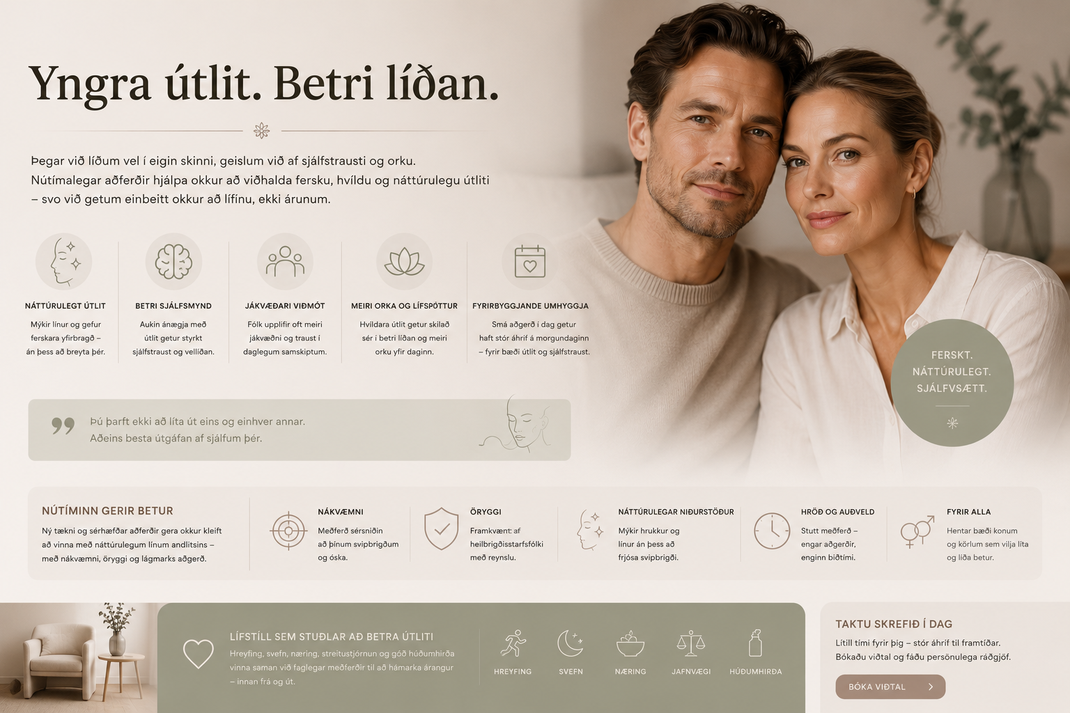Yngra útlit og vellíðan
